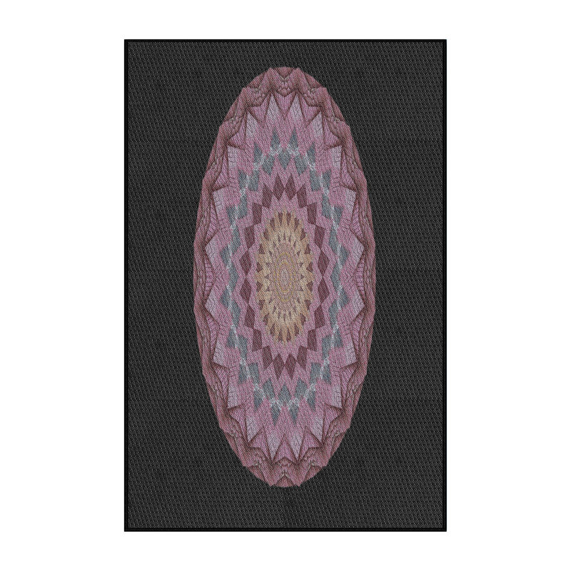 Tapis noir/rose à tisser électrique, Rectangle 5 pi x 7 pi