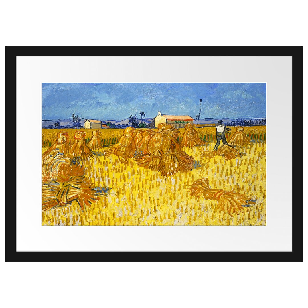 Gerahmter Kunstdruck Grain Harvest in Provence von Vincent Van Gogh