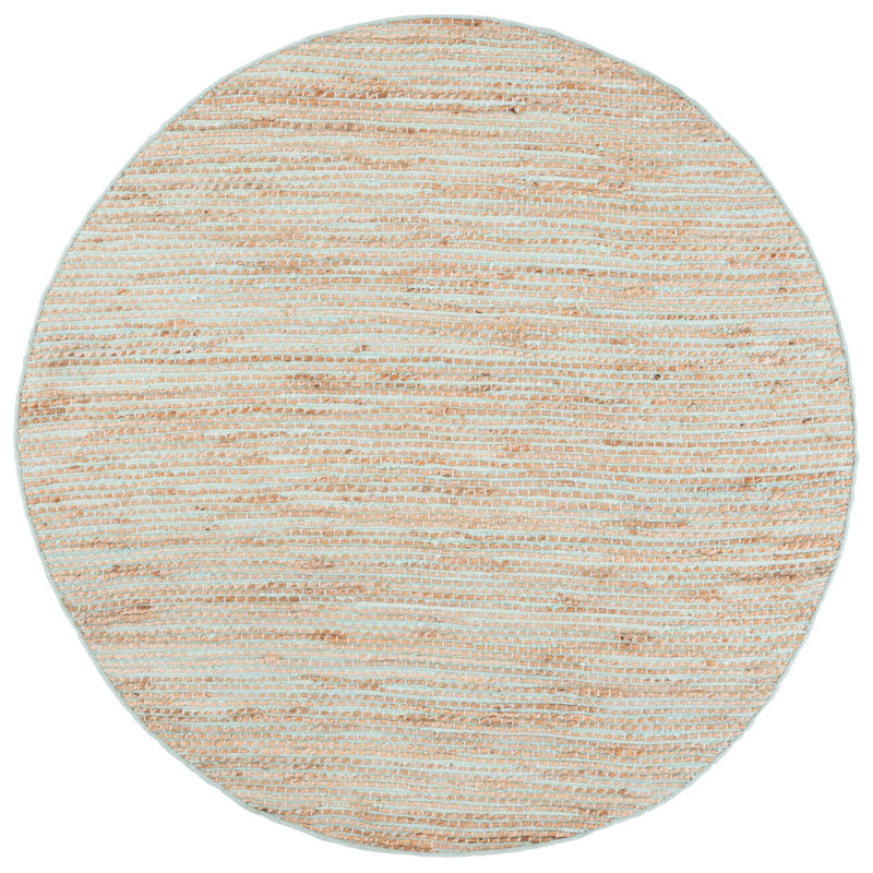 Jute tissé à la main Cape Cod 236; Tapis en coton sans motif, Rond 6 pi