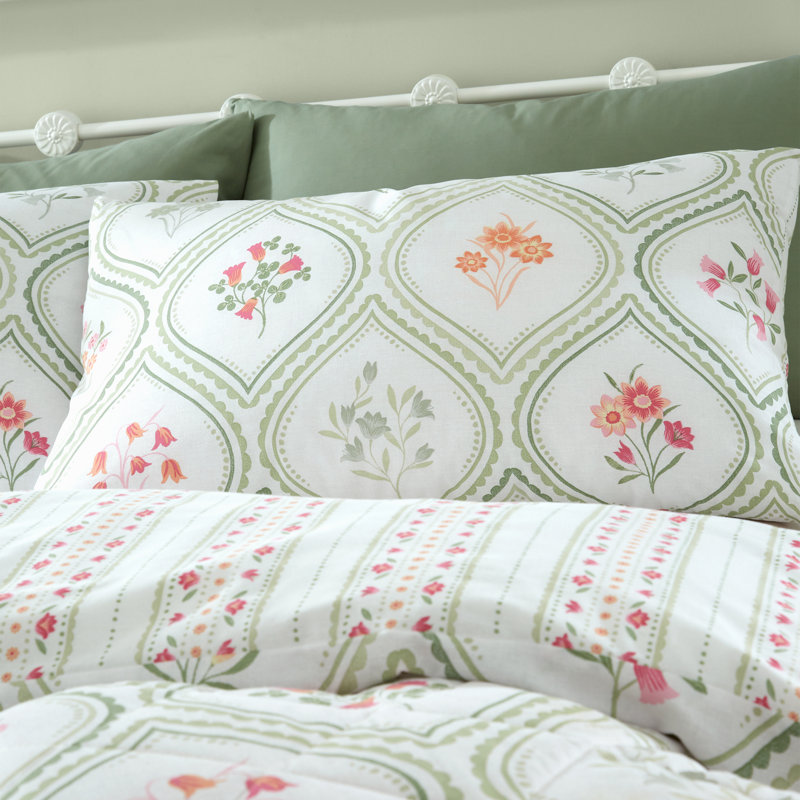 Cameo Floral Reversible Duvet Cover Set, Single - 1 Standard Pillowcase