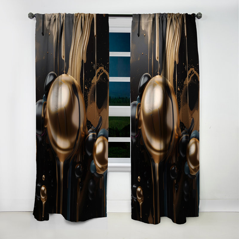 Brigette - Abstract Marble Marble Blackout Curtain - 1 Panels, 52" W x 108" L