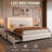 Jalna LED Lighted Upholstered Bed Frame with Bluetooth Sync Lights, Adjustable Headboard & 4 Storage Drawers, No Box Spring Needed, Easy Assembly,-1146210903-1198246828