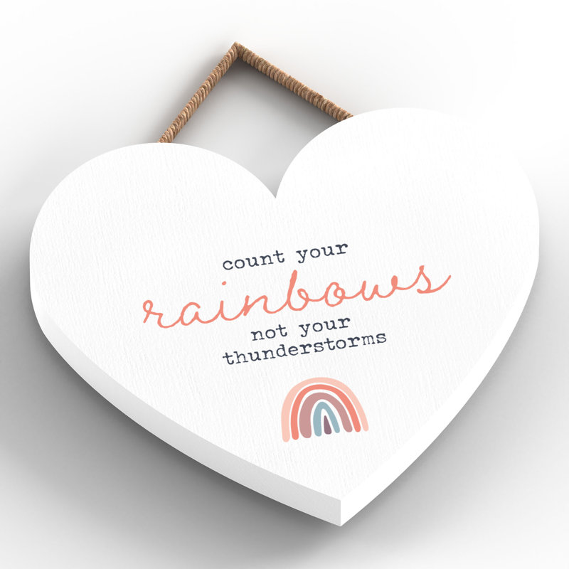 Rainbow Count Your Heart Wooden Plaque Wall Décor