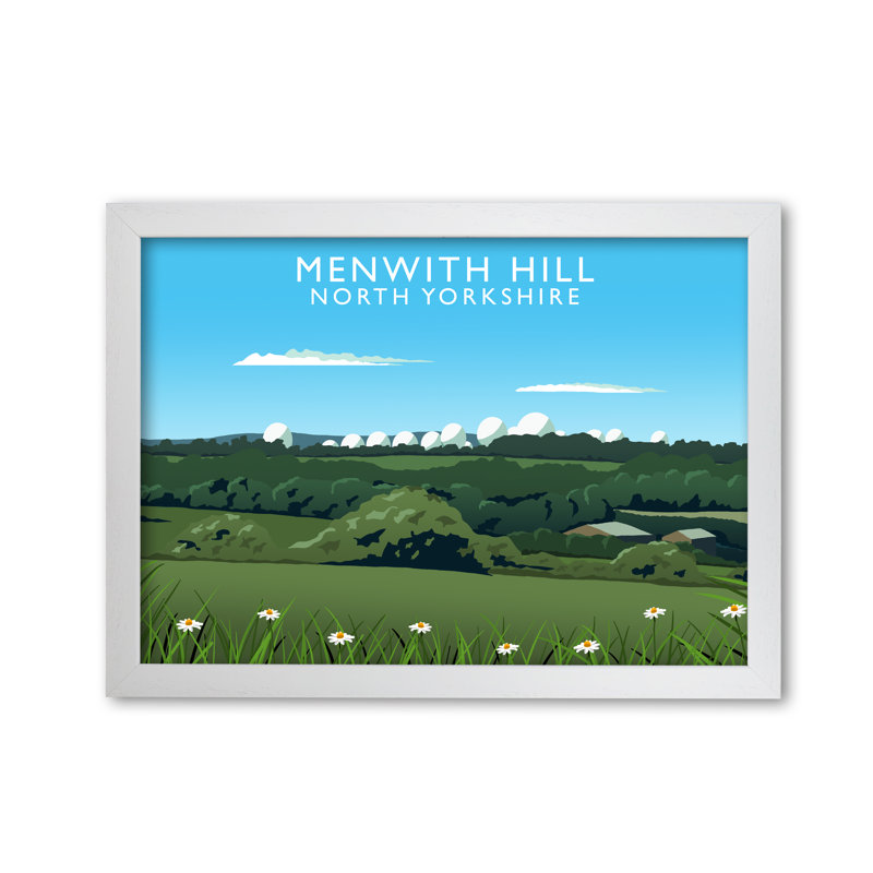 Menwith Hill North Yorkshire by Richard O'Neill - Single Picture Frame Print, 29.7 cm H x 42 cm W, White