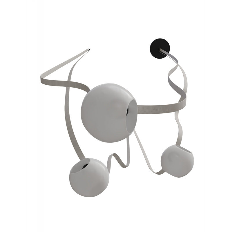  Fremont ​belt 3-light 275"l Pendant In Black/white Glass Open Globes, Ivory