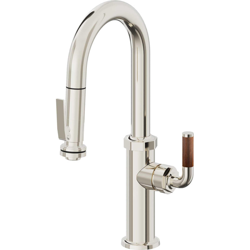 Pull-Down Prep/Bar Faucet With Squeeze Sprayer, Polished Nickel