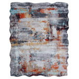Lipe Abstract Area Rug in Gray