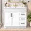 Freestanding Standard Single Vanity Bathroom Vanity With Ceramic Top