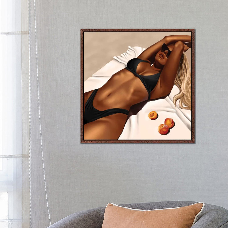 Marks In The Sand II by Teodora Jelenic - Print on Canvas, Classic Brown Wood Framed, 66.04 cm H x 66.04 cm W