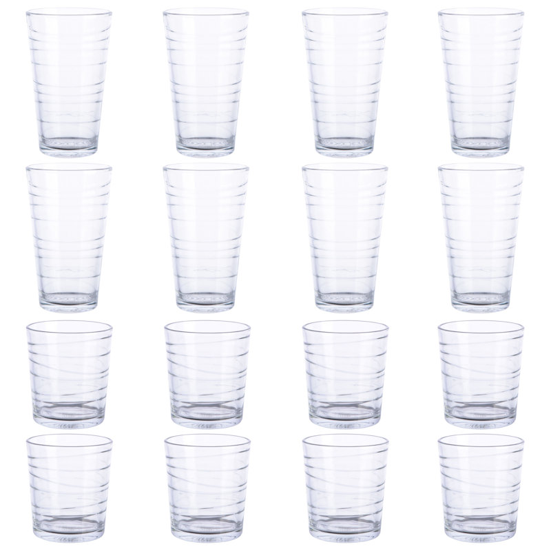 Service de vaisselle Gibson Home Rockaway, verrerie tourbillon, service pour 4 (16 pièces)