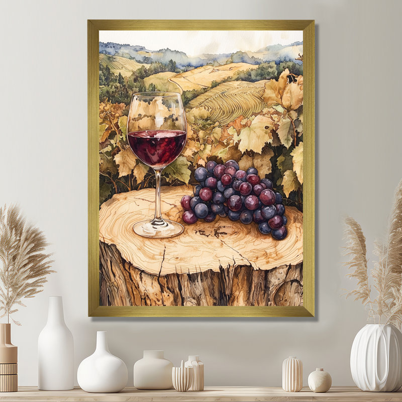 Naccarato I - paysages, art mural sur toile, H 44 po x l 34 po, Reproduction encadrée d'une seule photo, Doré