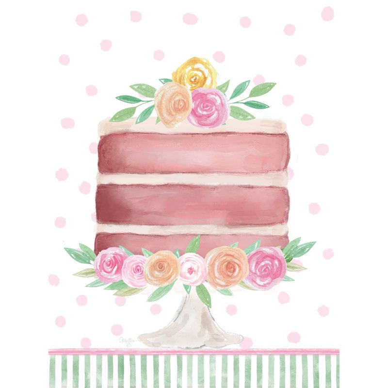 Reproduction de gâteau de mariage sur toile par Mollie B., H 18 po x l 12 po