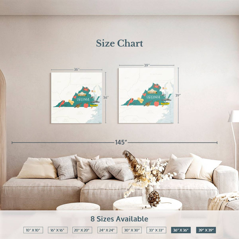 Aliaz Virginia Icons, 39" H x 39" W
