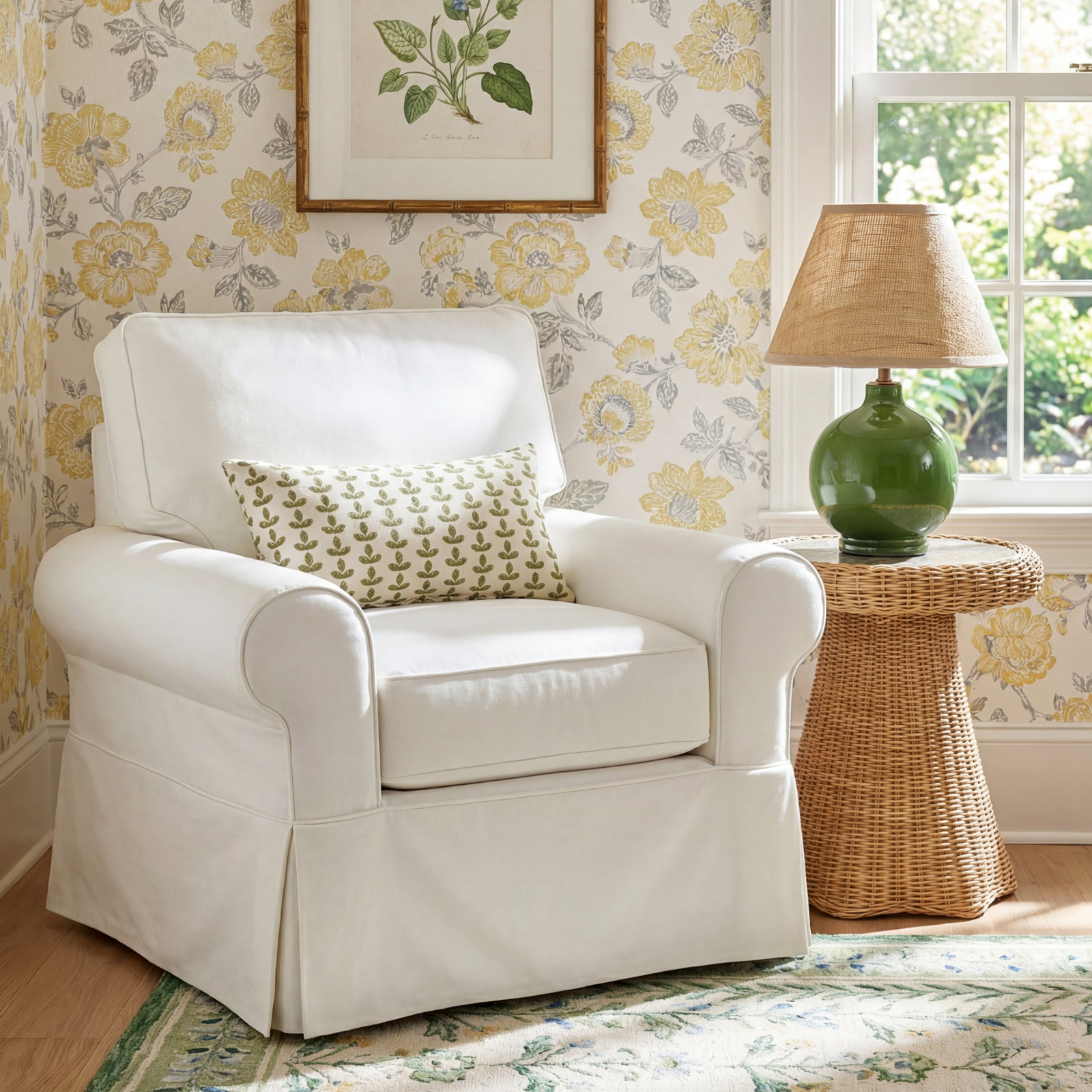 Porter Slipcovered Armchair, Classic Bleach White Twill