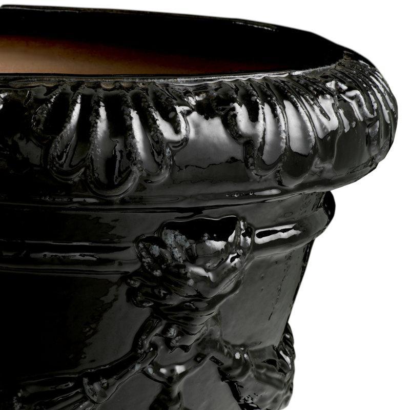 Toulon Ceramic Planter, Black
