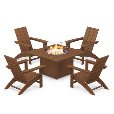 POLYWOOD® Modern Adirondack 4-Person Patio Seating Group