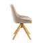 Chaise de bureau pivotante rembourrée en tissu avec base en bois massif-166268771