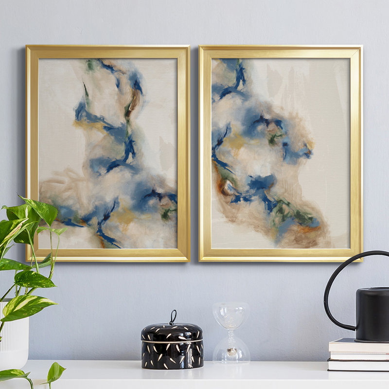 Onward I - ensemble de 2 impressions encadrées sur toile, H 30,5 po x l 22,5 po x P 1,25 po, Cadre doré