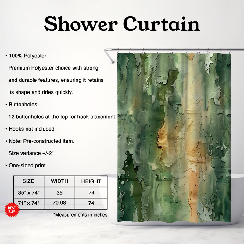 Paint Shades - Rideau de douche Premium, H 74 po x l 71 po