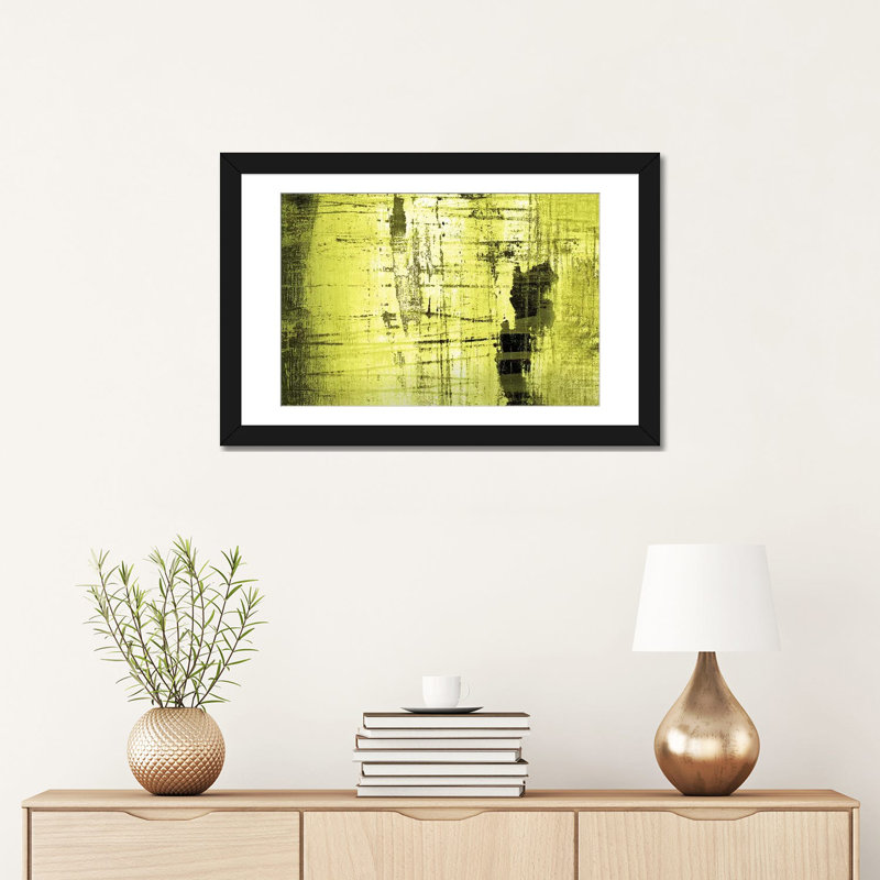 « vertical lime », impression sur toile, Papier d'art encadré noir, Blanc, H 16 po x l 24 po x P 1 po