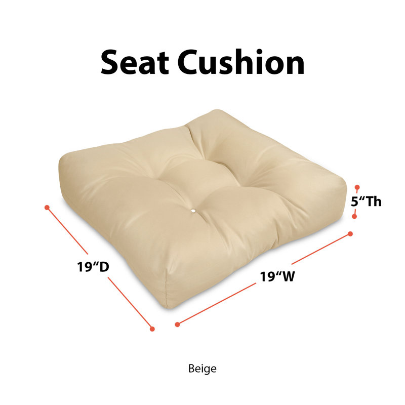 Bergholt Patio Seat Cushion, 19in. W, Soft Beige
