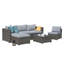 Eudy Wicker 4 - Person Modular Patio Conversation Set with Cushions-1198248811