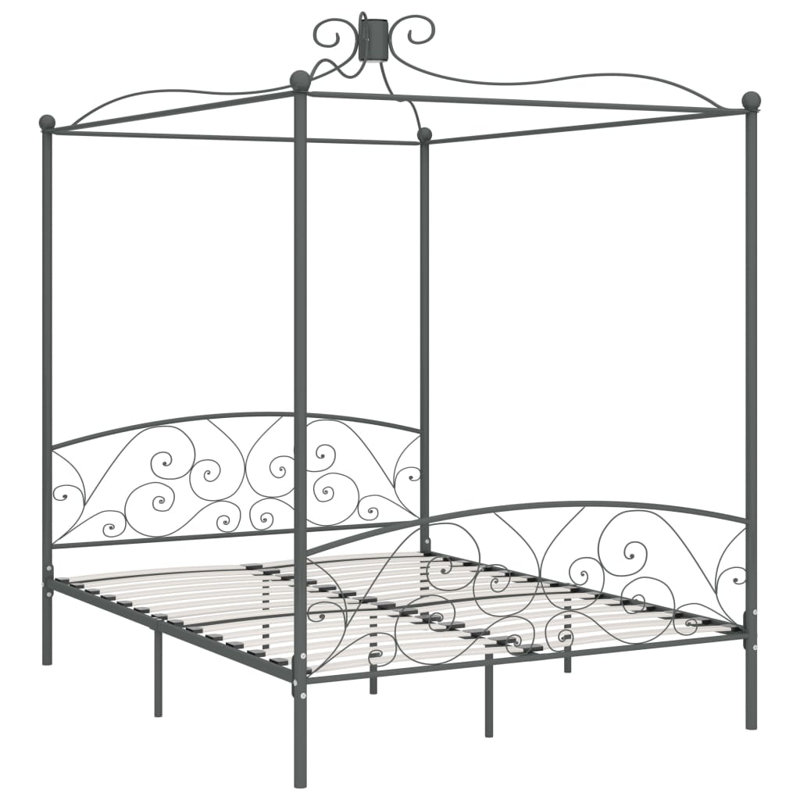 Rocky Metal Bed, 160 x 200 cm, grey