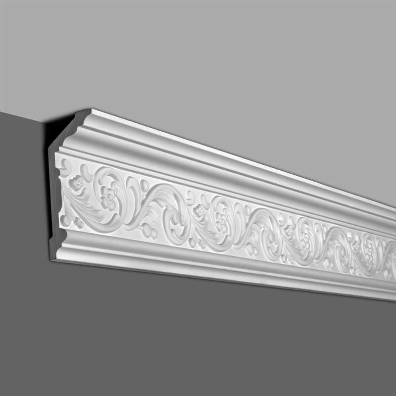 American Pro Decor 2-1/2 in. x 2-1/2 in. x 96 in. Recycled Polystyrene Plain Crown Moulding Pro Pack 40 LF (5-Pack)