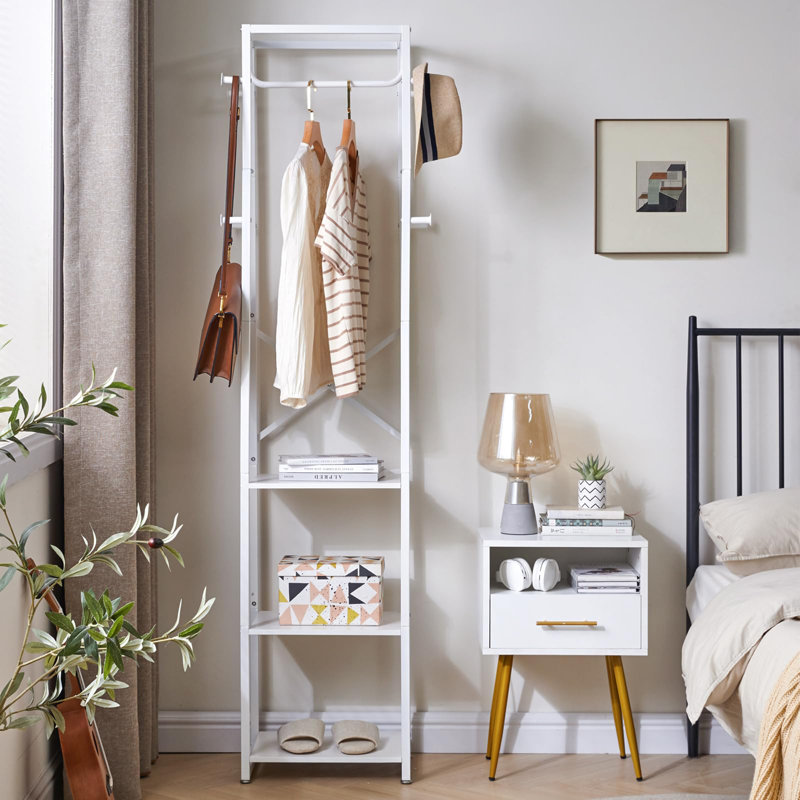 Andromedae Metal Freestanding 8 - Hook Coat Rack, White