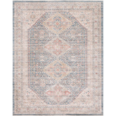 Tapis bleu / beige Araya