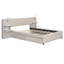 Grand lit plateforme tapissier avec lumières de lecture, tiroirs, gigogne et tablettes, beige-1556227259