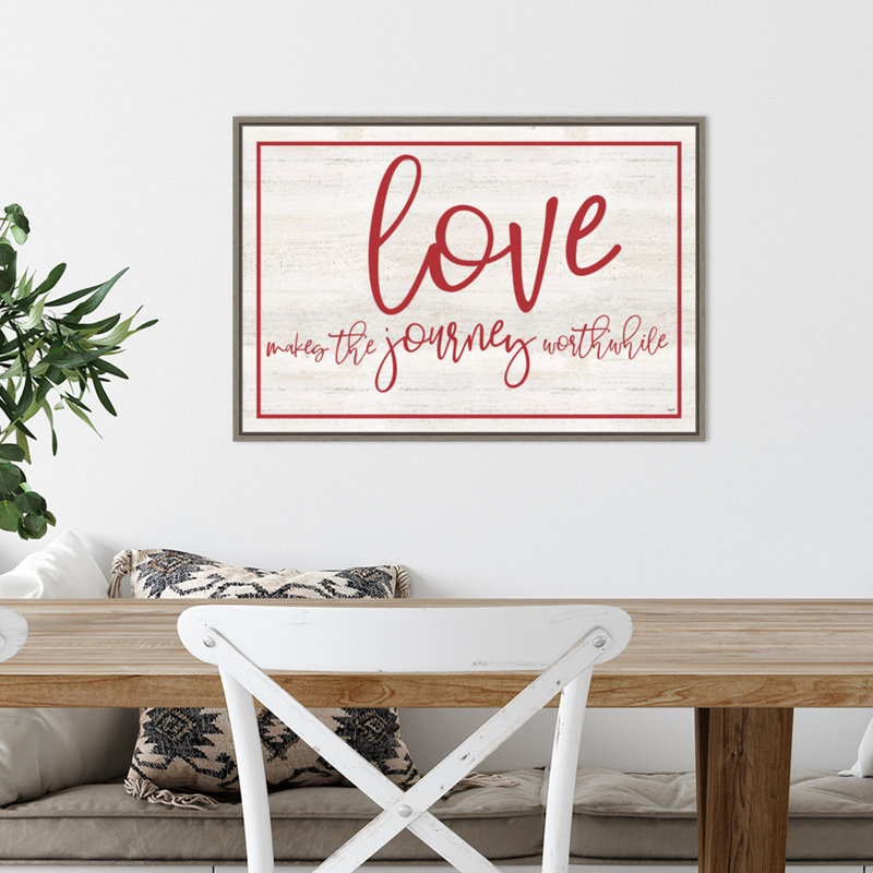 «Valentines Sentiment Journey» par Tara Reed, art textuel sur toile encadré