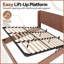 Cadre de lit coffre Armo King rainuré avec plateforme en bois et mécanisme hydraulique
