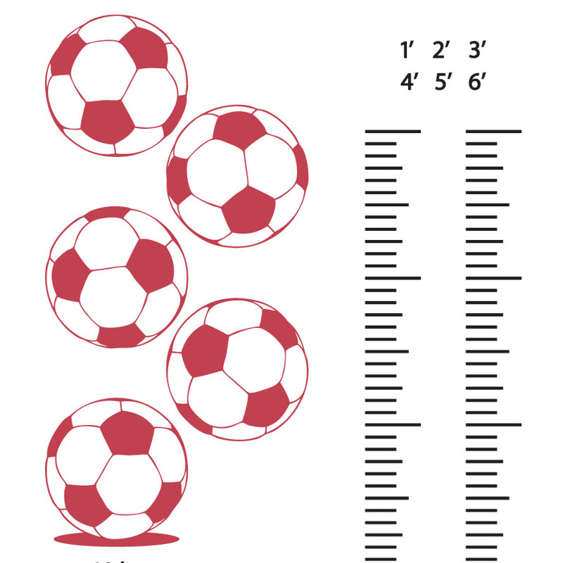 Décalcomanie murale graphique de croissance foot, Rouge Dahlia