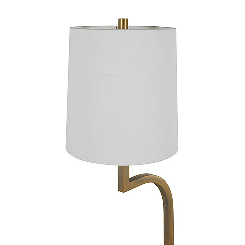 Hawthorne 53" Floor Lamp, 150 W, Matte Antique Brass