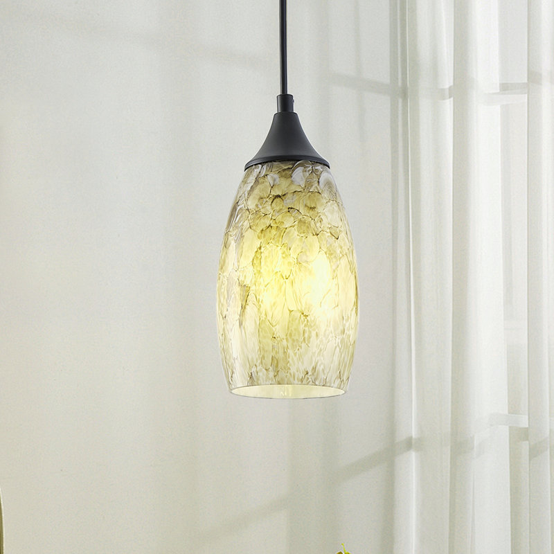 1 - Light Single Teardrop E26 Dimmable Adjustable Pendant Light, Gray