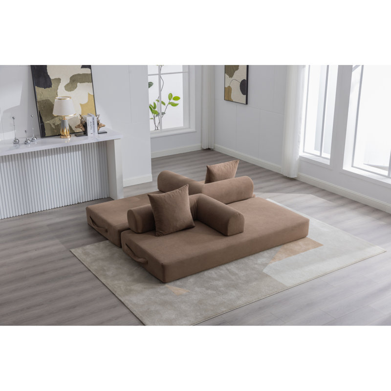 Canapé pliable et compressible, Brun