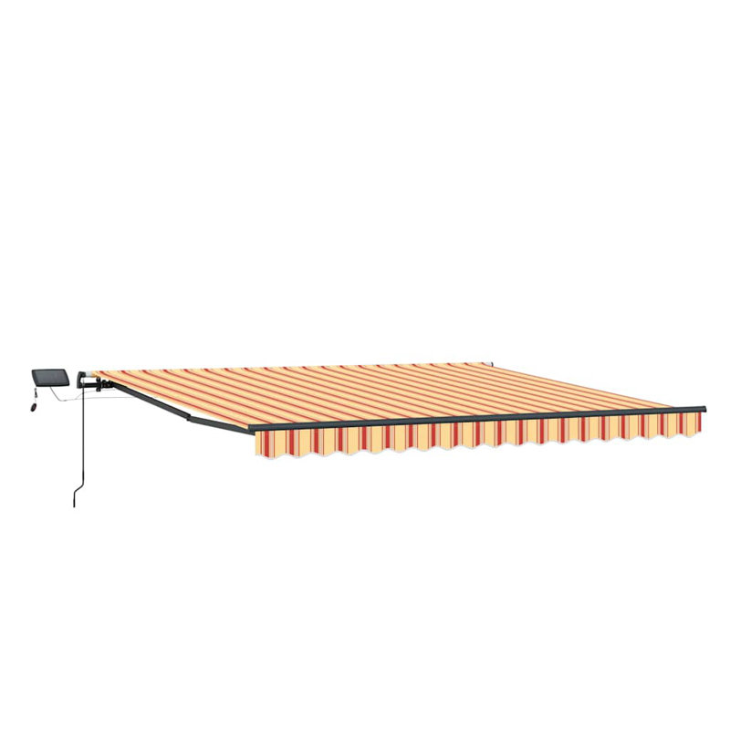Brayden Studio Retractable Door / Window Awning, 450 cm W x 300 cm D, Yellow/Orange/Anthracite
