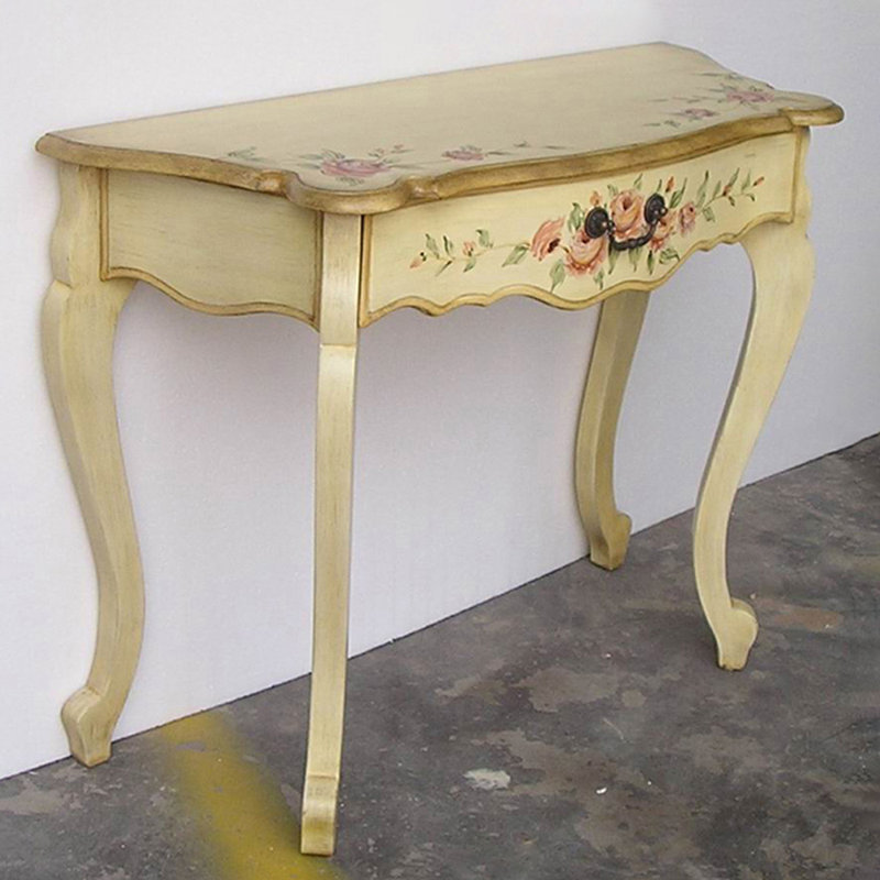 Console peinte à la main, Beige