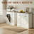Tilt Out Trash Can Cabinet for Kitchen Double 10 Gallon Hidden Trash Cabinet with Drawer Farmhouse Wooden Garbage Cabinet Dog Proof Trash Can Storage for Kitchen Laundry Living Room Office-136086435-136086432