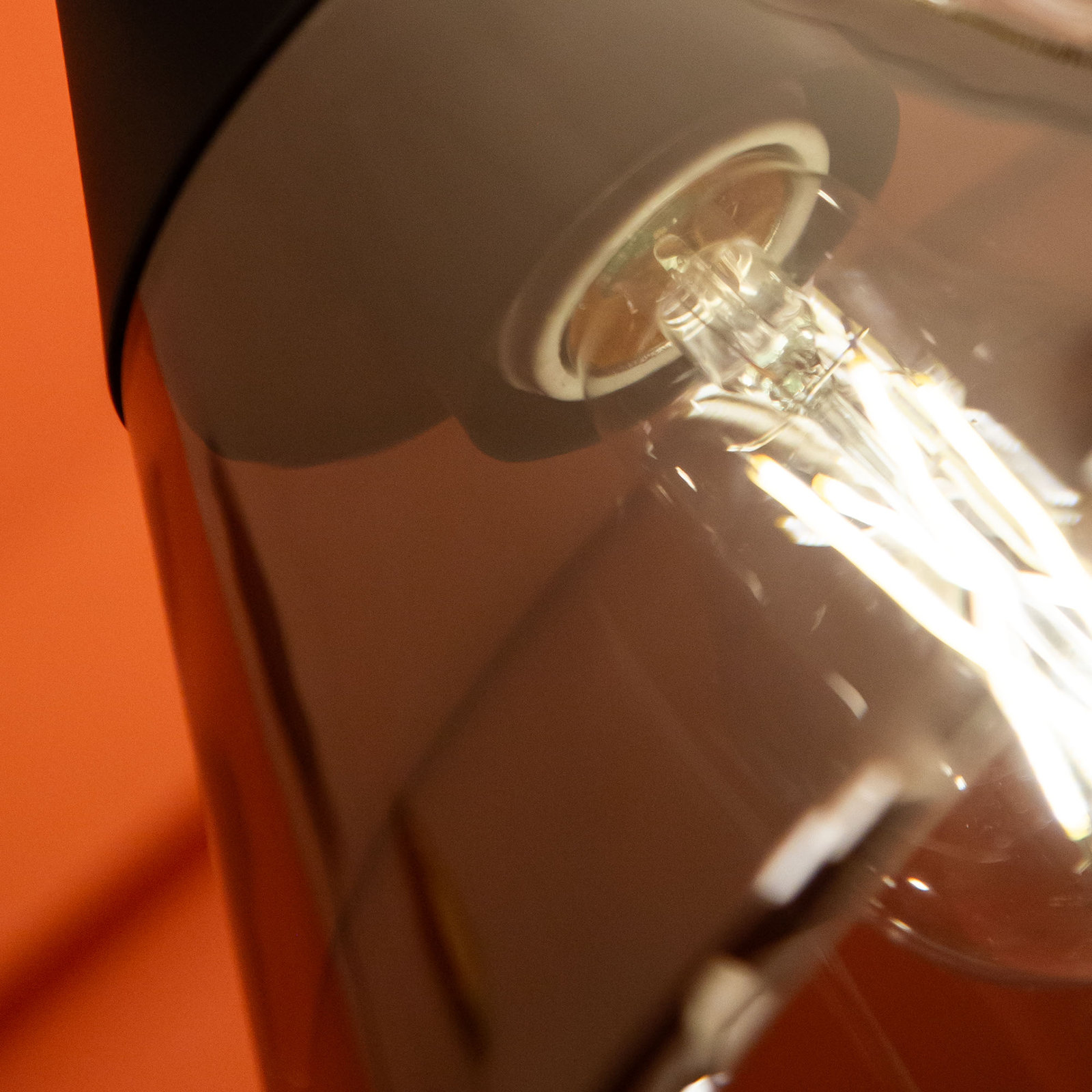 Brylon Single Light Glass Flush Mount, Matte Black, Smoked