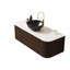 Meuble-lavabo de salle de bain 122 cm avec lavabo, mural, 2 tiroirs, noyer foncé, armoire à rayures 3D sur trois côtés, lavabo en céramique, installation facile, lavabo mural et lavabo noir à motif pierre, contreplaqué, rayures-620206244-620206245