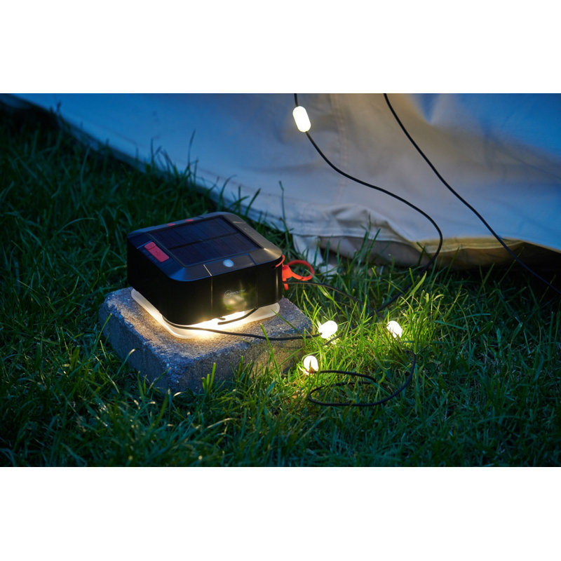 Aveshlom 550cm LED Solar Powered 10 - Bulb Rope String Light, Black