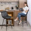 Upholstered Counter Stool with Metal Frame