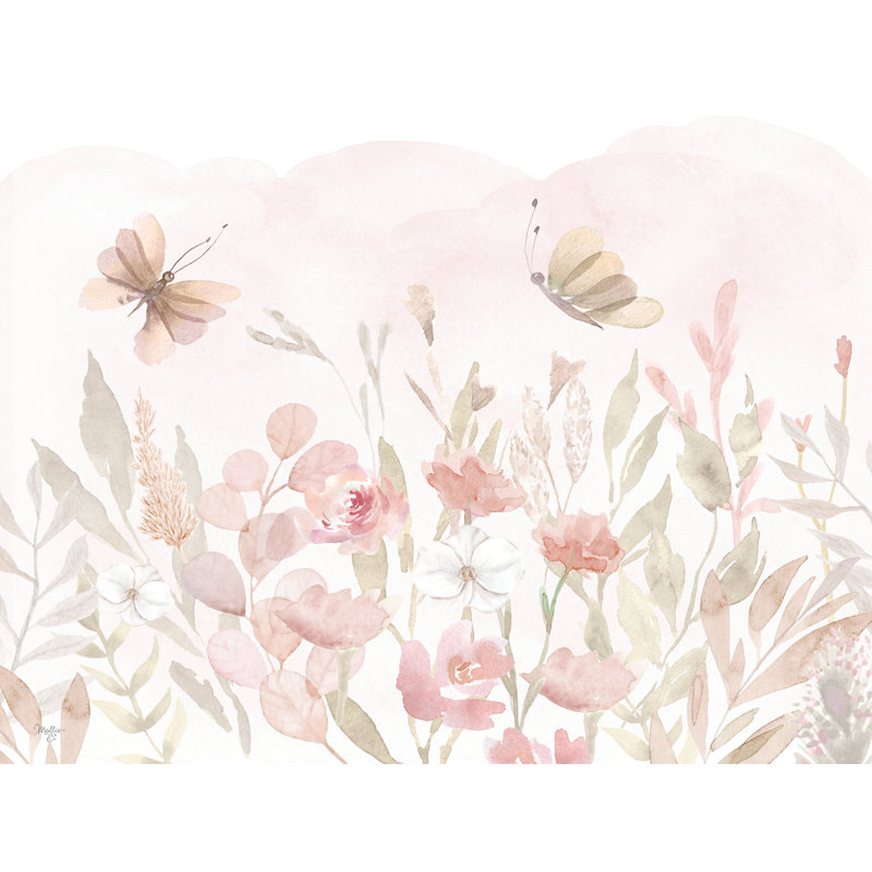 «Blush Floral Trio II» sur toile par Mollie B., H 12 po x l 18 po