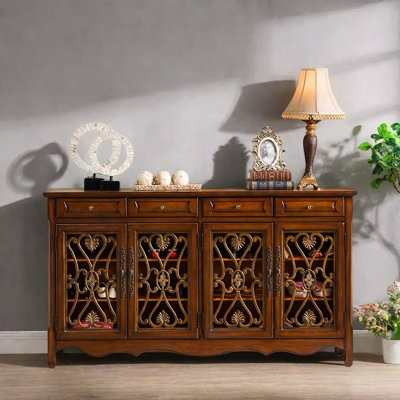 Console en bois d'hévéa massif