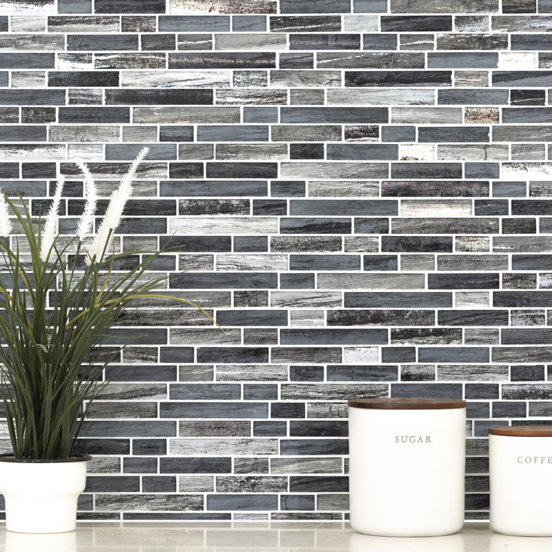 Carreau de mosaïque murale en verre lustré Noctelle 12 po x 12 po