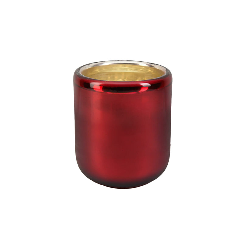 Porte-bougie murale en verre Mercury, H 6 po x l 5 po x P 5 po, Rouge