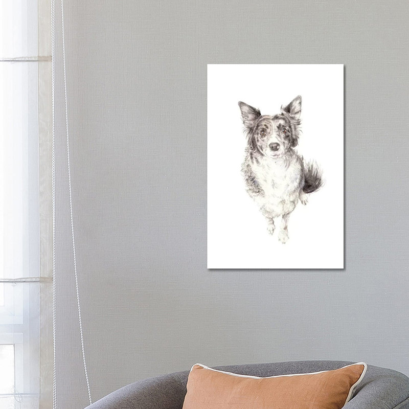 Border Collie by Wandering Laur - Wrapped Canvas Painting, 66.04 cm H x 45.72 cm W x 1.91 cm D