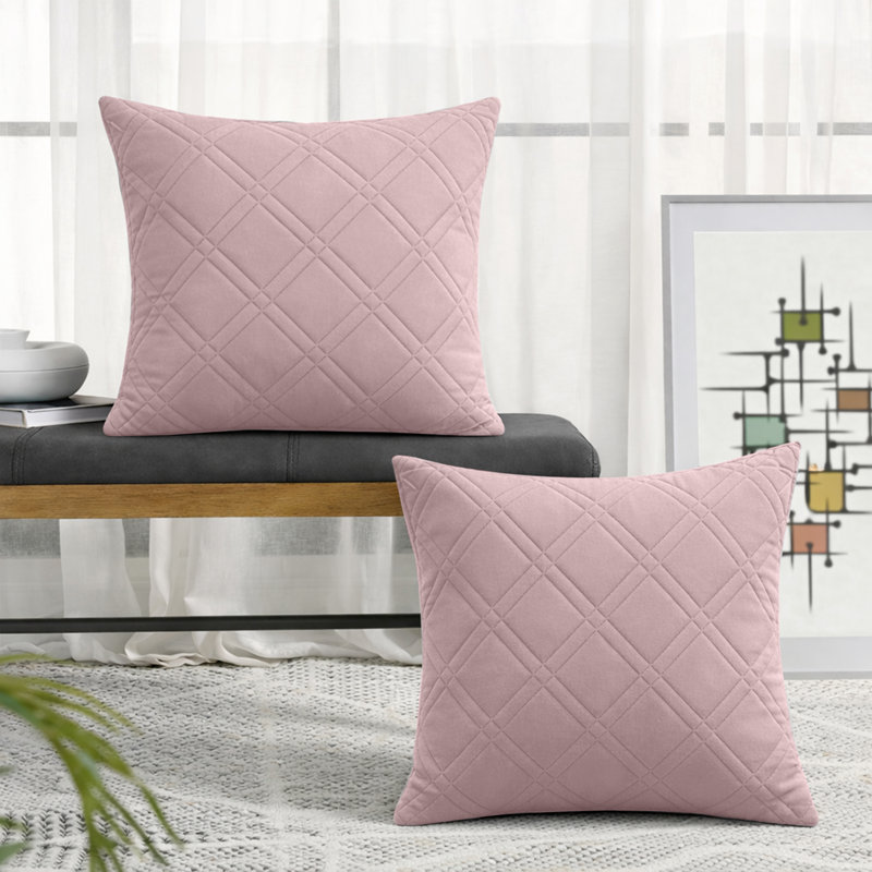 Geometric Square Cushion Pad, Pink